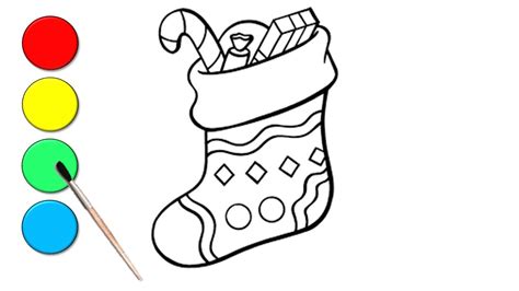 How To Draw Christmas Sock Easy For Kids Youtube