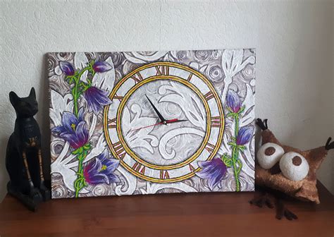 Painting Clock Painting On Canvas Canvas Oil Canvas Etsy