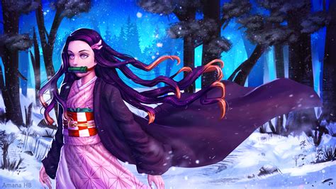 Kimetsu no yaiba wallpaper android hd manga celebre anime esthetique fond d ecran telephone manga Nezuko Kamado Demon Slayer HD Wallpaper | Background Image ...