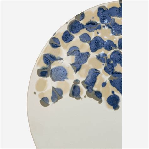 Tessa Assiette Plate en Grès 28 cm Bleu Habitat