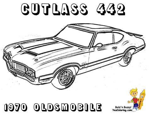 Muscle car coloring page to color, print or download. Pin on Coloring pages for Adults