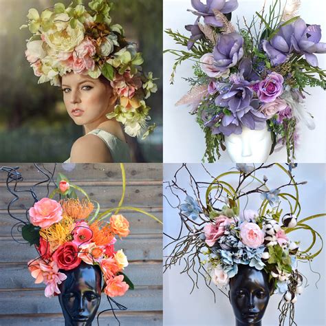 custom large floral headdress flower headpiece goddess