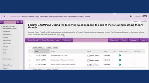 An Explanation Of Forums And Threads In Discussion Board In Blackboard