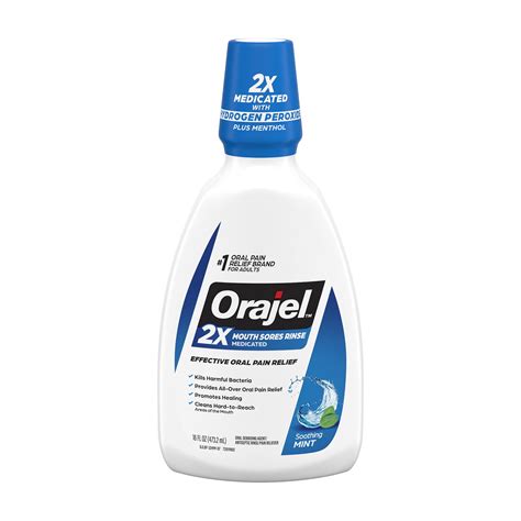 Buy Orajel Antiseptic Mouth Sore Rinse 16 Oz Kills Bacteria For