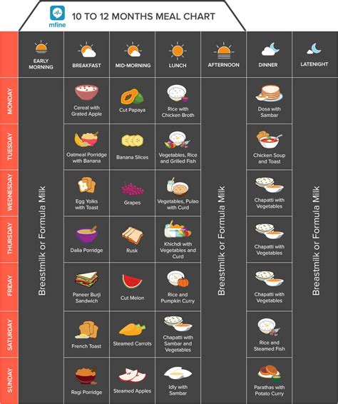 Baby Food Chart For 10 Months Old Baby Baby Food Recipes Baby Food