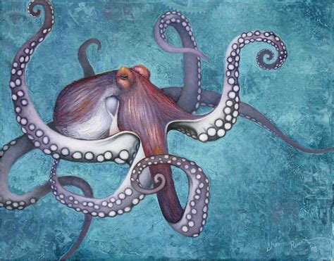Octopus Art Octopus Painting Octopus Wall Art