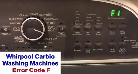 Código de error de la lavadora Whirlpool Cabrio F Solución al Problema