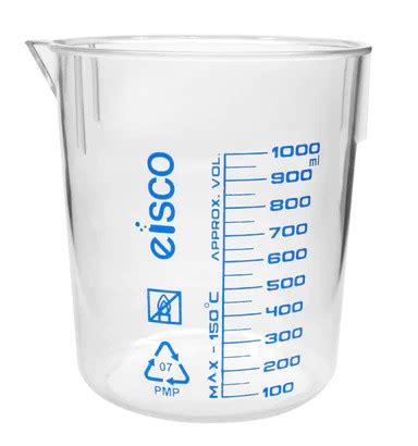 Vaso De Precipitado De TPX 1000ml EISCO Pro Lab Mx