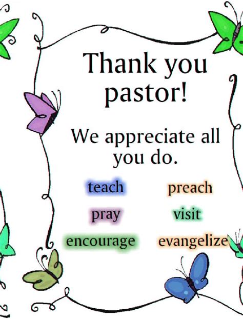 Thank You Pastor Appreciation Cards Free Printable