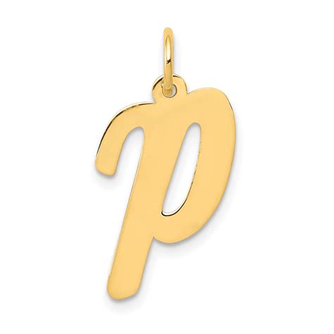 Icecarats 14k Yellow Gold Large Script Letter P Initial Monogram Name