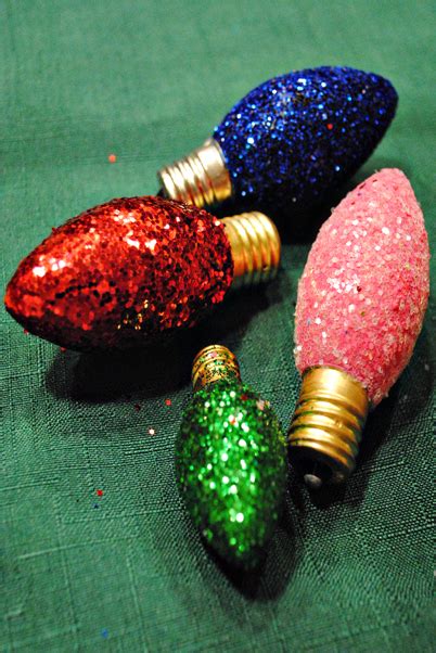 Glittered Christmas Light Bulbs Craft