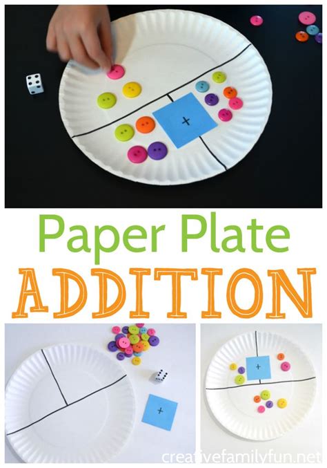 Paper Plate Addition Game Math Addition Games Preschool Math Games
