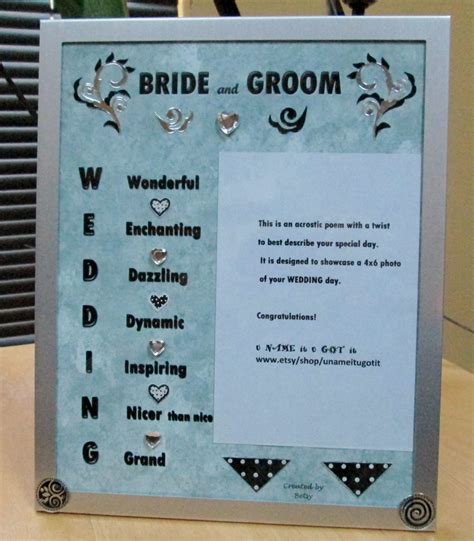 Bride And Groom Framed Poem By Unameitugotit On Etsy