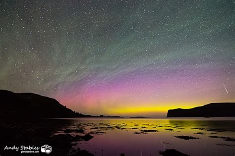 The Aurora Borealis Northern Lights In Glendale Isle Of Skye