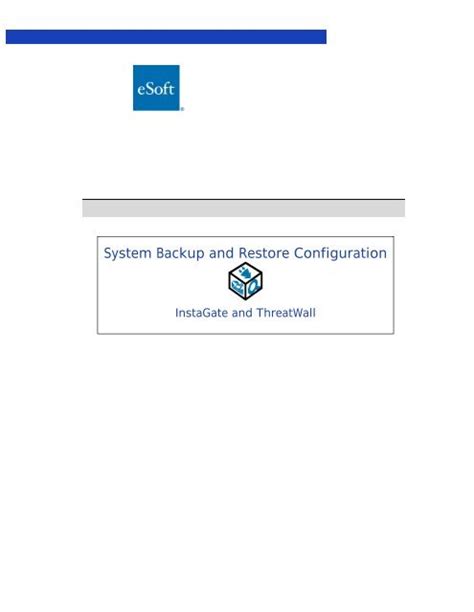 System Backup And Restore Configuration Esoft Inc