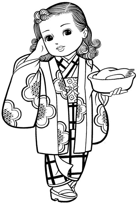 No nosso site você encontra uma grande variedade de desenhos para colorir e imagens para imprimir gratuitos. Maravilhosas meninas japonesas com kimonos para colorir - Desenhos e Riscos