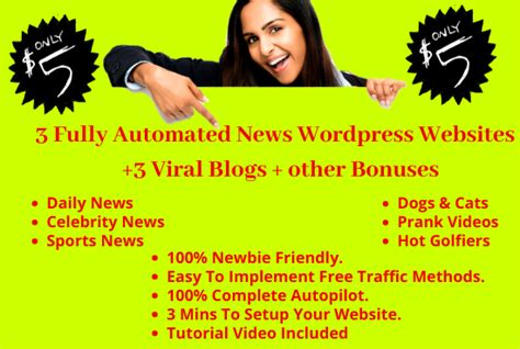 Buy 5 3 Fully Automated Wordpress News Websites And 3 Viral Blogs