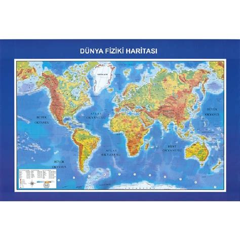 Dünya Fiziki Haritası 100x140 cm Fiyatları ve Özellikleri