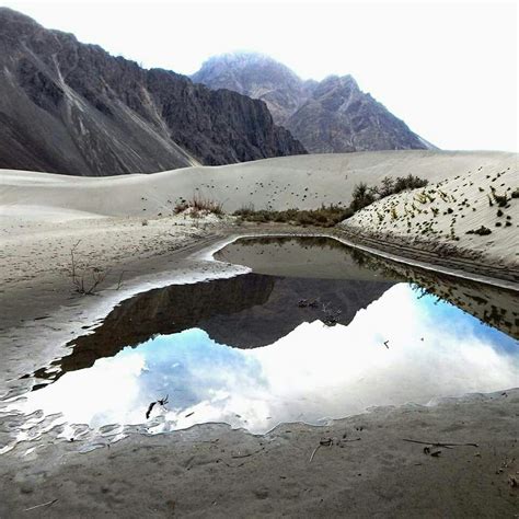 White Sand Dunes Of Cold Desert Of Nubra Valley Ladakh Traveling