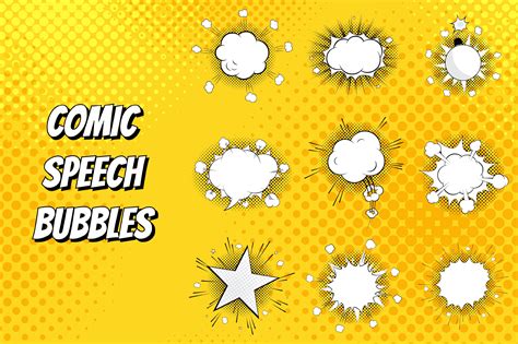 Set Of Comic Speeches Bubbles Graphics ~ Creative Market