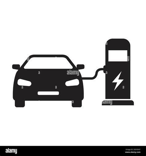 Ev Electric Car Charging Station Icon Vector Green Energy Concept For