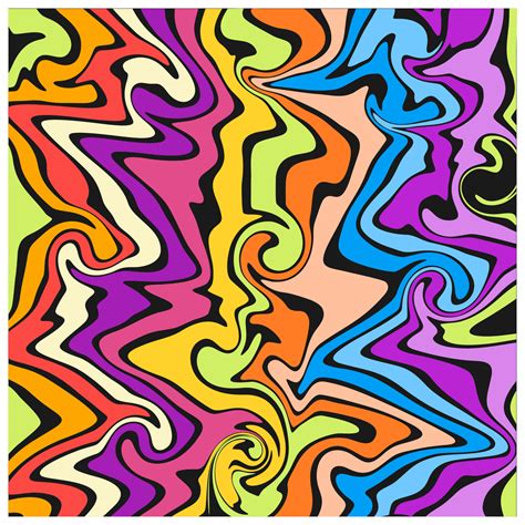 Dynamic Rainbow Background With Wavy Swirling Lines Abstract And