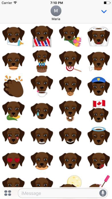 Send Your Friends Cute Dark Chocolate Labrador Retriever Emojis With