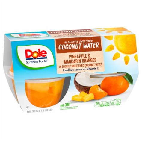 Dole® Pineapple And Mandarin Orange In Lightly Sweetened Coconut Water