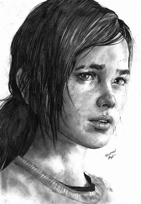 Ellie The Last Of Us Portrait The Last Of Us Art Sketchbook