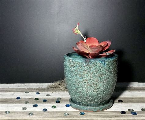 Handmade Ceramic Planter With Attached Saucer Handmade Etsy