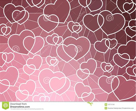 Abstract Geometric Mosaic Hearts Background Stock Vector Illustration