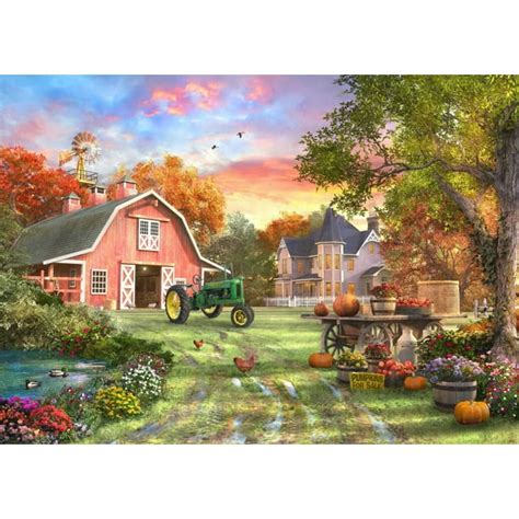 The Autumn Farm Stretched Canvas Dominic Davidson 18 X 9 Walmart