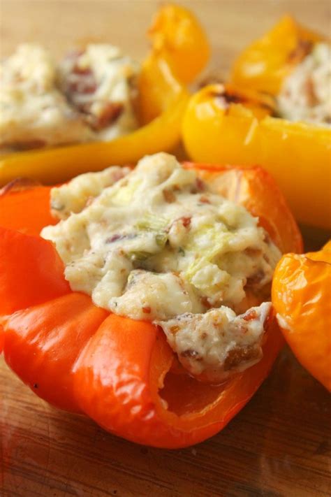 Keto Blue Cheese And Bacon Stuffed Bell Peppers Moscato Mom Moscatomom