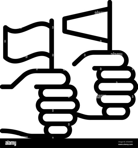 Democracy Hand Flag Icon Outline Democracy Hand Flag Vector Icon For