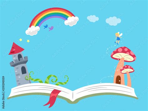 Storytelling Fantasy Book Background Illustration Vector De Stock