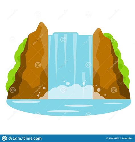 Rocks And Water Waterfall On Mountain Stock Vector Illustration Of