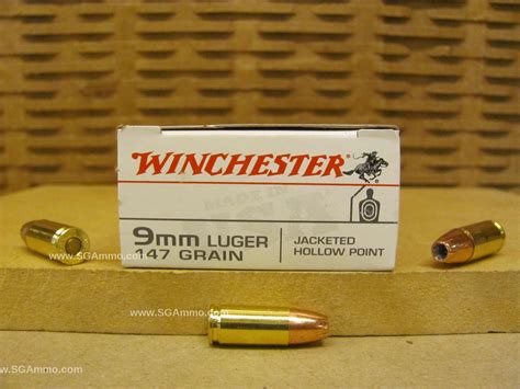 500 Round Case 9mm Luger 147 Grain Jhp Hollow Point Winchester White