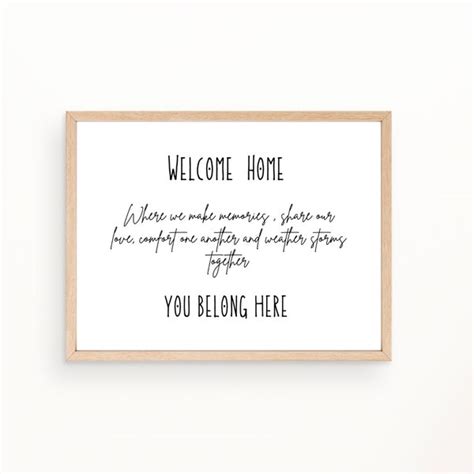 Welcome Home You Belong Here Sign Etsy