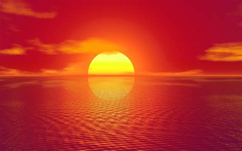 1920x1200 Sunset And Horizon Orange Reflection 1200p Wallpaper Hd