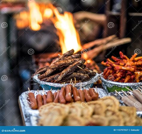 Fried Nepalese Street Food On Market Stock Image Image Of Market