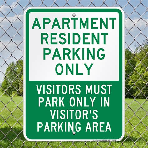 Apartment Resident Parking Only Sign Sku K 4114