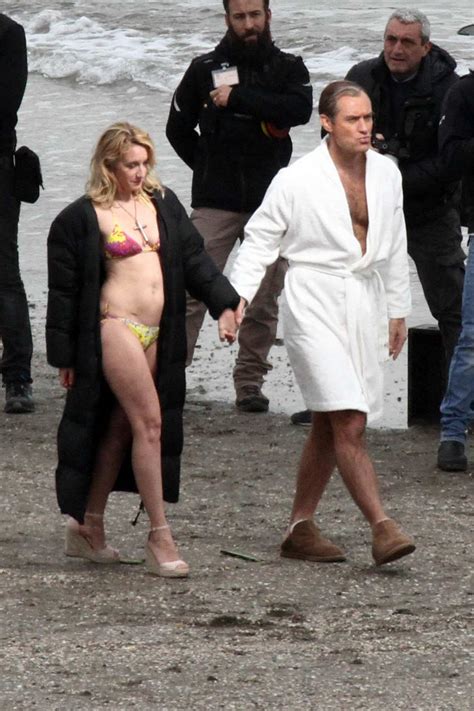 Ludivine Sagnier Spotted In A Bikini While Filming The New Pope With Jude Law On The Beach In