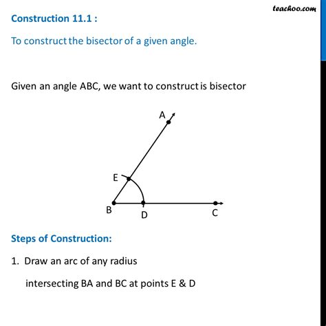 Construction 111 Construct The Bisector Of A Given Angle Class 9