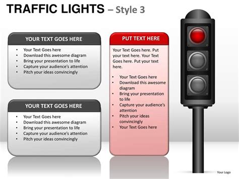 Traffic Lights Style 3 Powerpoint Presentation Templates