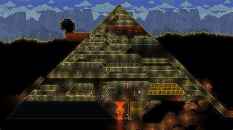 Wip Pyramid With Underground Alien Base Sphinx Trap Entrance Terraria