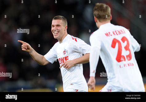 Colognes Lukas Podolski L Celebrates His 1 1 Goal During The