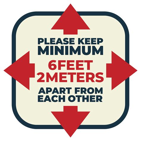 Please Keep Minimum 6 Feet 2 Meters Floor Decal Plum Grove