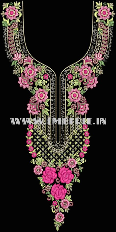 Neck Embroidery Design Neck Designs Id 2420 Embfree