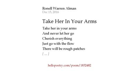 Take Her In Your Arms By Ronell Warren Alman Hello Poetry