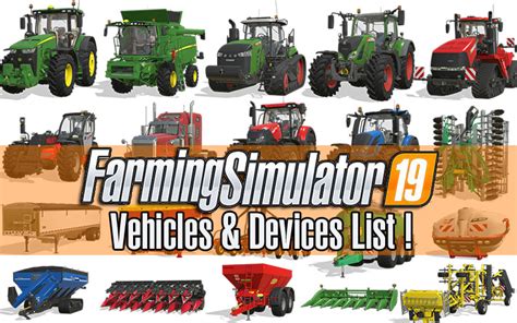 Farming Simulator 19 Vehicles And Device List Update Farming